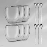 4Home Feelino Duos Jumbo Szklanka O Podwójnych Ściankach 410Ml Wraz Z Łyżeczką (126240)