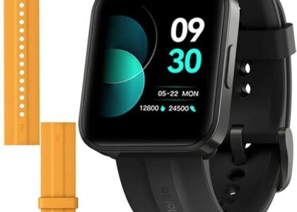 70mai Czarny Smartwatch Zegarek sportowy Maimo Watch Flow + pomarańczowy wymienny pasek