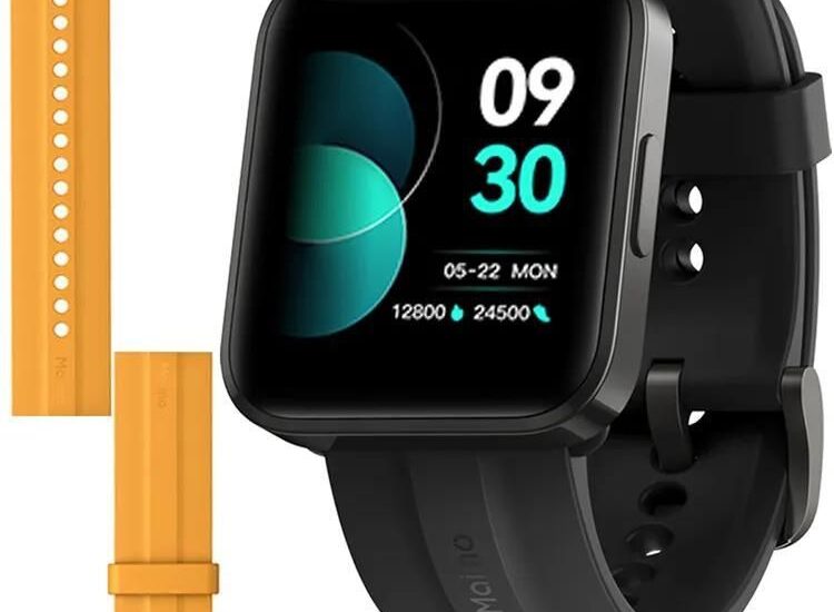 70mai Czarny Smartwatch Zegarek sportowy Maimo Watch Flow + pomarańczowy wymienny pasek