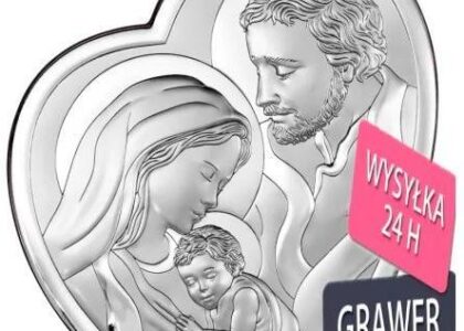 ankabizuteria.pl Obrazek srebrny święta rodzina w sercu 12