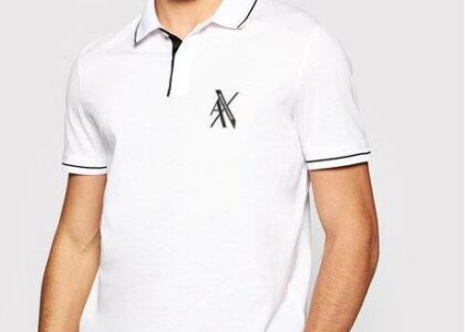 Armani Exchange Polo 3KZFLA ZJ9AZ 1100 Biały Regular Fit