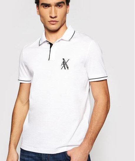 Armani Exchange Polo 3KZFLA ZJ9AZ 1100 Biały Regular Fit