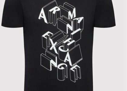 Armani Exchange T-Shirt 3LZTBV ZJA5Z 1200 Czarny Regular Fit