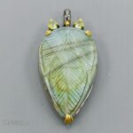 Artystyczny wisiorek 925 labradoryt 24ct oliwiny
