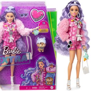 Barbie Extra Moda Lalka Różowy komplet/Fioletowe włosy (GRN27/GXF08)