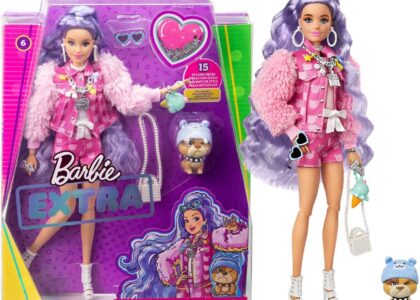 Barbie Extra Moda Lalka Różowy komplet/Fioletowe włosy (GRN27/GXF08)