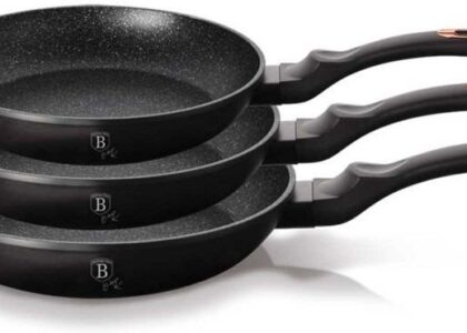 Berlinger Haus Black Rose Patelnie Granitowe Zestaw 3Szt.