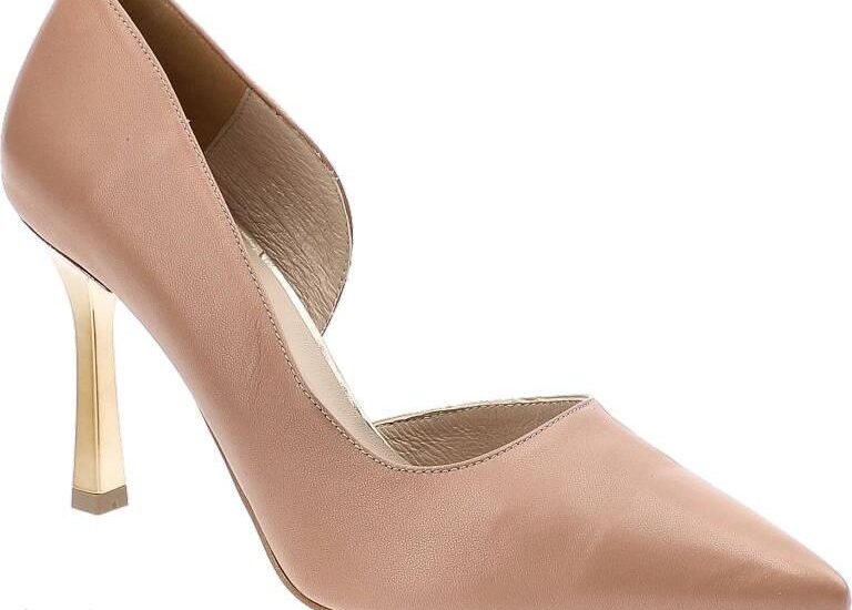 Beżowe Szpilki Karino Eleganckie Skórzane Buty