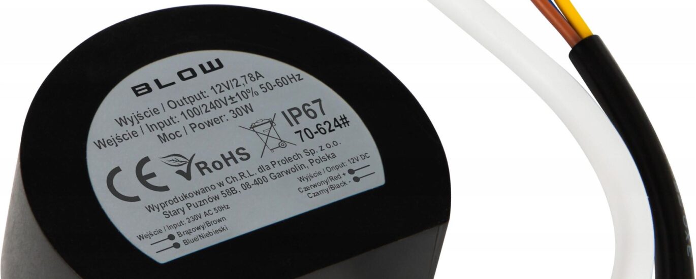 Blow Zasilacz 12V 30W Ip67 Do Taśma Led Rgb Dopuszkowy (70624)
