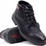 Botki czarno czerwone 10 Darya 45 Czarny