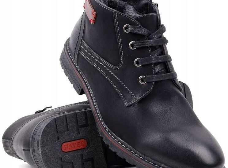 Botki czarno czerwone 10 Darya 45 Czarny