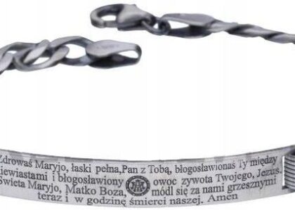 Bransoleta Srebrna 925 Pacierz Zdrowaś Maryjo