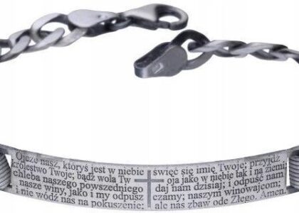 Bransoleta Srebrna Modlitwa Ojcze Nasz Krzyż