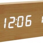 BUDZIK Zegar DREWNIANY Data LED TERMOMETR 862