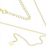 Chocker Naszyjnik Srebrny Złocony Księżyc Gwiazdka