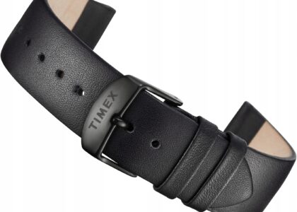 Czarny skórzany pasek 20mm Timex T2N794