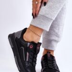 Damskie Niskie Sneakersy Cross Jeans LL2R4012C Czarne : Rozmiar - 37