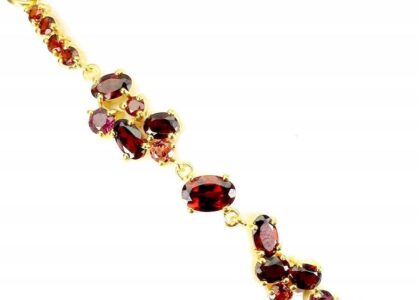 Delikatna bransoletka granaty rodolity natural 925