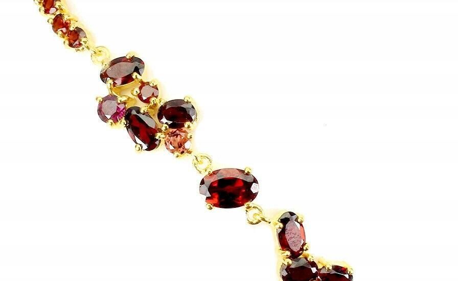 Delikatna bransoletka granaty rodolity natural 925