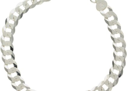 DIAMENT BRANSOLETKA SREBRNA MĘSKA 925 PANCERKA