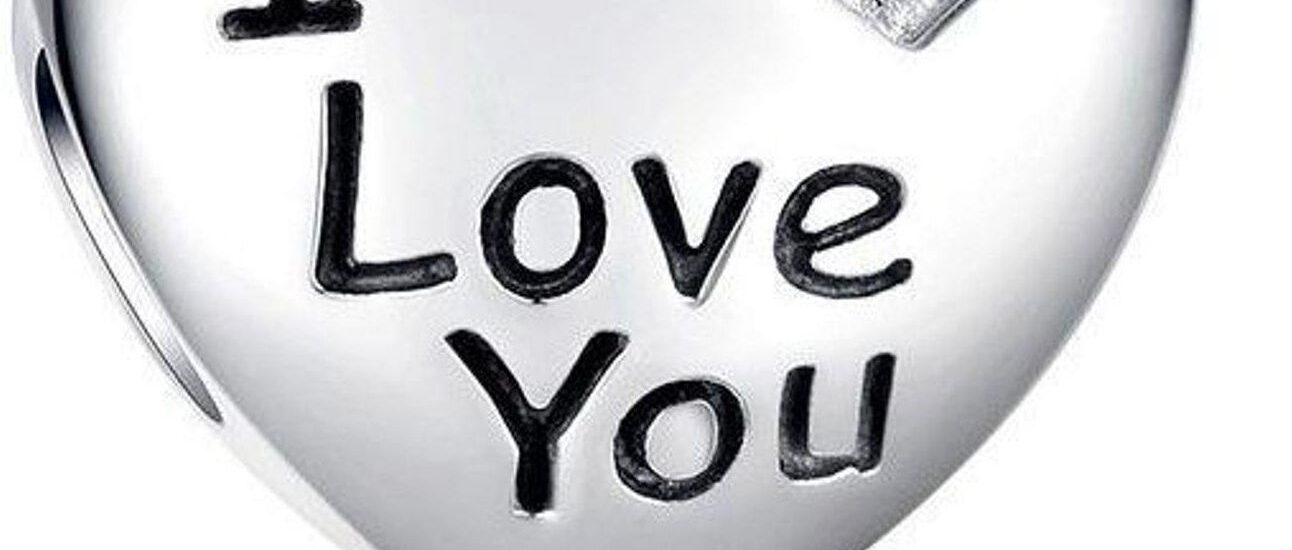 DIAMENT CHARMS MOMENTS 'SERCE Z NAPISEM "I LOVE YOU" Z CYRKONIĄ'