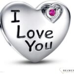 DIAMENT CHARMS MOMENTS 'SERCE Z NAPISEM "I LOVE YOU" Z CYRKONIĄ'