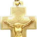Diament Złota Zawieszka Na Łańcuszek Krzyżyk Ze Złotym Wizerunkiem Jezusa 2 Cm (Diazaw7009585)