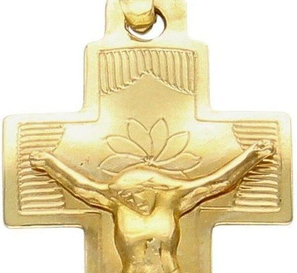 Diament Złota Zawieszka Na Łańcuszek Krzyżyk Ze Złotym Wizerunkiem Jezusa 2 Cm (Diazaw7009585)