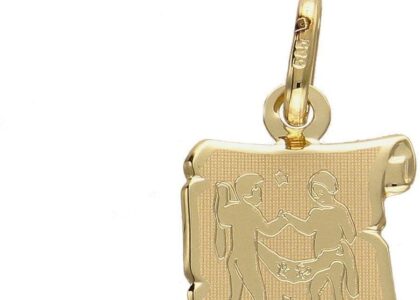 Diament Złota zawieszka znak zodiaku bliźnięta (ZA5412J)