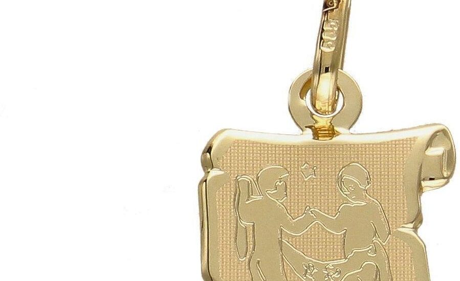 Diament Złota zawieszka znak zodiaku bliźnięta (ZA5412J)
