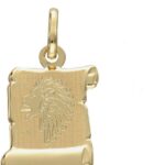 Diament Złota zawieszka znak zodiaku Lew (ZA5412D)