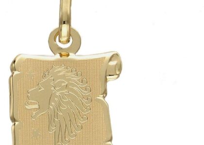 Diament Złota zawieszka znak zodiaku Lew (ZA5412D)