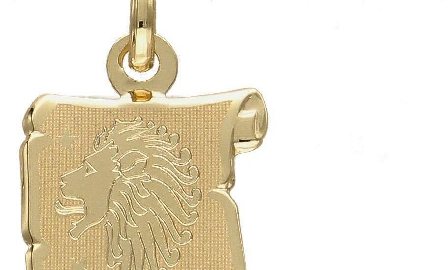 Diament Złota zawieszka znak zodiaku Lew (ZA5412D)