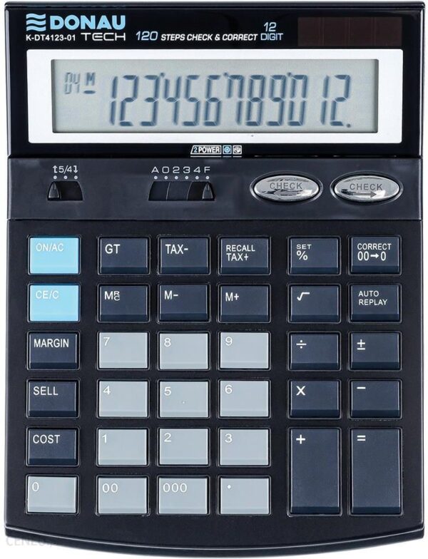 Donau Tech Kalkulator Biurowy 12-Cyfrowy 186X142X30Mm Czarny