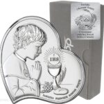 Dono Obrazek Srebrny Pamiątka I Komunii dla chłopca Serce z podpisem DS03O (21091292)