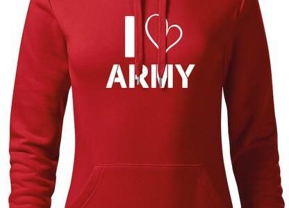 DRAGOWA bluza z kapturem damska i love army