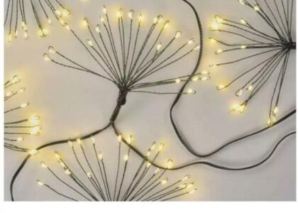 Emos Dekoracje 150 Led 2 35 M Nano Łezki Frędzle Ciepła Biel Zielony Przewód Ip20 Timer 1550000058