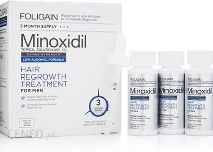 Foligain N5 Minoxidil 5% o niskiej zawartości alkoholu 3x60ml