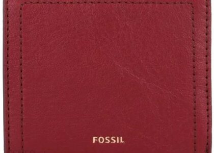 Fossil Logan Wallet RFID Leather 10 cm red velvet