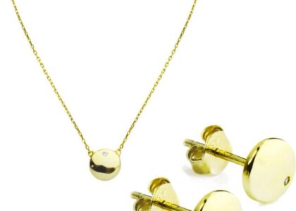 Gold Point Naszyjnik z kolczykami srebro pokryte złotem