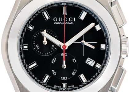 Gucci Pantheon Quartz Black Dial Stainless Steel YA115235
