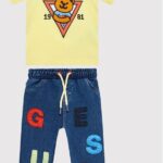 Guess Komplet t-shirt i spodnie I2YG02 K6YW1 Żółty Regular Fit