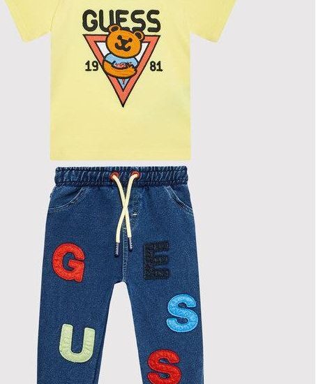 Guess Komplet t-shirt i spodnie I2YG02 K6YW1 Żółty Regular Fit