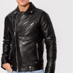 Guess Kurtka skórzana M2YL12 L0QN0 Czarny Regular Fit