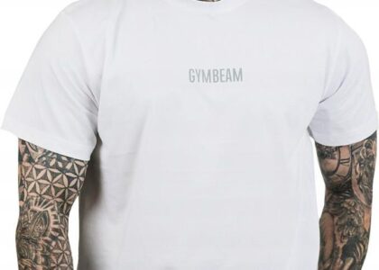 Gymbeam Koszulka Męska Treningowa Fit Biała Xl