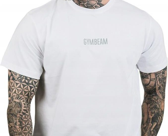 Gymbeam Koszulka Męska Treningowa Fit Biała Xl
