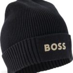 HUGO BOSS męska czapka Beanie hat BLACK 2023