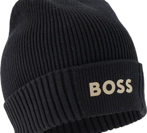 HUGO BOSS męska czapka Beanie hat BLACK 2023