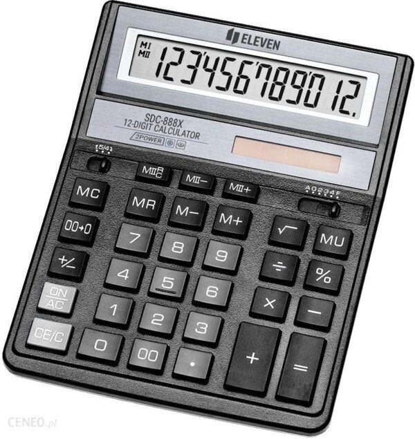 Kalkulator Biurowy 12 Cyfrowy Eleven Sdc 888X Czarny