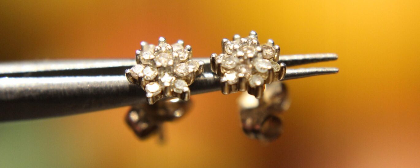 Kolczyki złote diamenty 0.26ct certyfikat